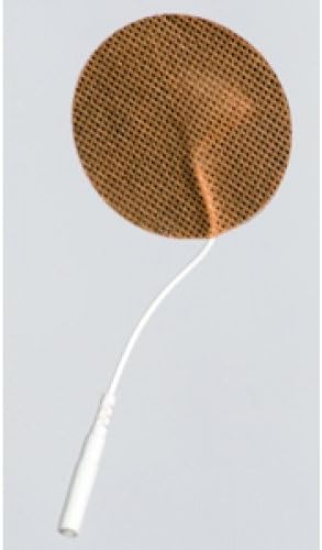 2 Packs of 4 (8 Total) Electrode Pads 2" Round Tan Cloth, with Premium Tyco Gel