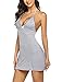 Avidlove Sleepwear Womens Chemise Sexy Nightie Full Slip Lace Babydoll Dress (M, Gray)