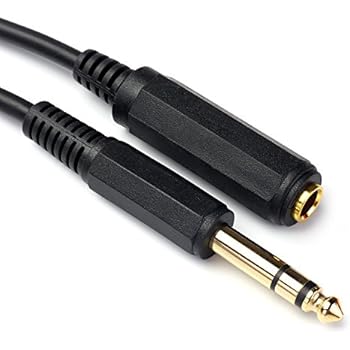 TISINO 15FT 1/4 Inch Male to Female Stereo Extension Cable Gold Plated Quarter inch Headphone Extension Cable Cord