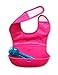 Pack of 2 x BambinoCo Roll Up Silicone Bibs With Comfortable Fabric Top - Easily Adjustable, Cute Baby Bibs - Hot Pink & Yellow