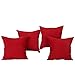 Deconovo Corduroy Pillow Case Cushion Cover with Invisible Zipper 18 x 18 Inch (Corduroy 18x18 Inch-4pcs, Red)