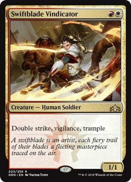 Amazon マジックザギャザリング Mtg 金 多色 英語版 速太刀の擁護者 Swiftblade Vindicator Grn 3 レア トレカ 通販