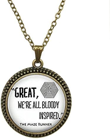 Glass Dome Cabochon Necklace Pendants MAZE RUNNER Quote Gemstone Fashion Jewelry for men women