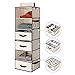 StorageWorks 6-Shelf Hanging Dresser, Foldable Closet Hanging Shelves with 2 Magic Drawers & 1 Underwear/Socks Drawer, 42.5