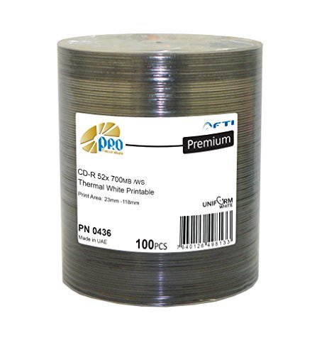 Premium Quality Blank CDs - CD-R Falcon White Thermal Hub Printable 52x 700MB 80min 100 Disc Pack