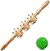 TopNotch® MUSCLE STICK MASSAGE ROLLER - Trigger Points - Wooden Sports Massager - PLUS Spiky Ball