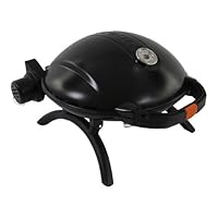  900T Tischgrill Grandhall schwarz klein Camping Balkon 1-flammig ✔ Deckel ✔ rund ✔ tragbar ✔ Grillen mit Gas ✔ für den Tisch 