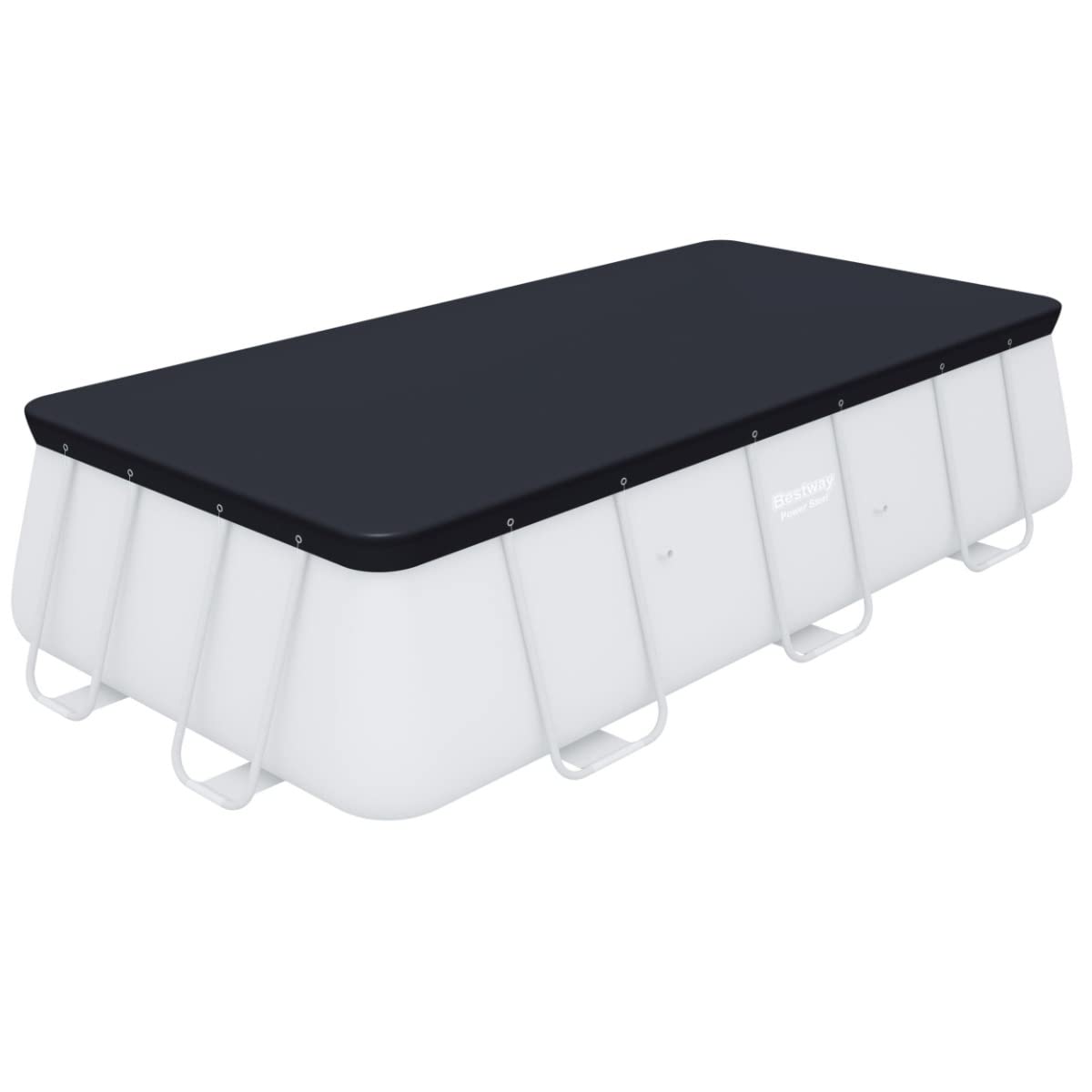 Bestway Flowclear Swimming Pool Cover for 13.3 ft- 13.6ft Power Steel Rectangular Pools, Black,58232
