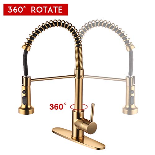 Ntipox Brushed Gold Kitchen Faucet Sink Faucet Single
