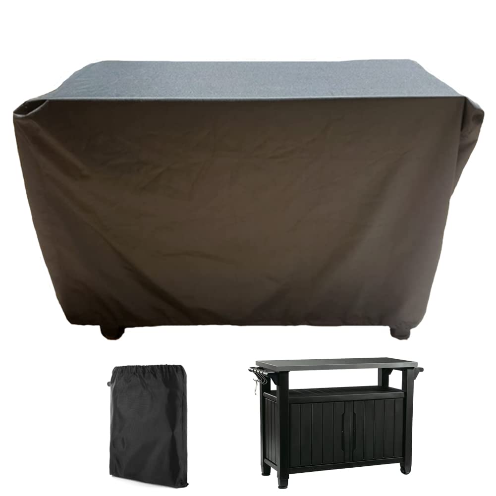 Gicov Prep Table Cover XL 52 Inch Portable Outdoor Table Cover for Keter Unity Waterproof Heavy Duty UV Resistant Breathable All Weather Protection (55x24x35.5")