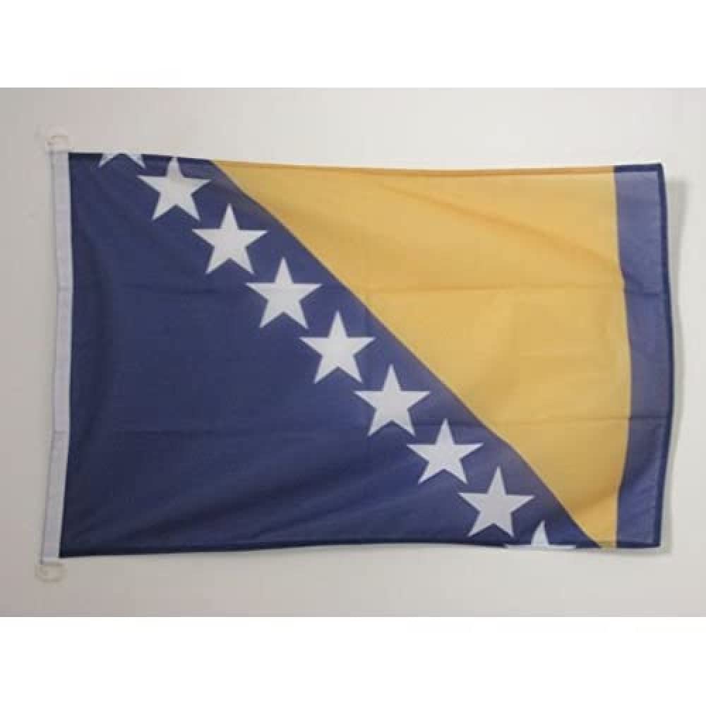 AZ FLAG - Bosnia and Herzegovina Flag - 2x3 Ft - For Outdoor - Bosnian Herzegovinian Banner Knitted Polyester with Two Plastic Rings - Fade Resistant - Vivid Colors - 2' x 3' Feet - 90x60 Cm