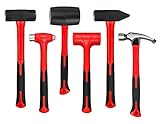 C&T 6-Piece Hammer Set, Fiberglass Handle & Mallet