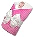 BundleBee Baby Minky Wrap/Swaddle/Blanket - Built-in Organic Infant Pad - Perfect for Bassinet and Easy Crib Transition - Lightweight - Gift Packaging - Newborns - Summer/Winter – Hot Pink