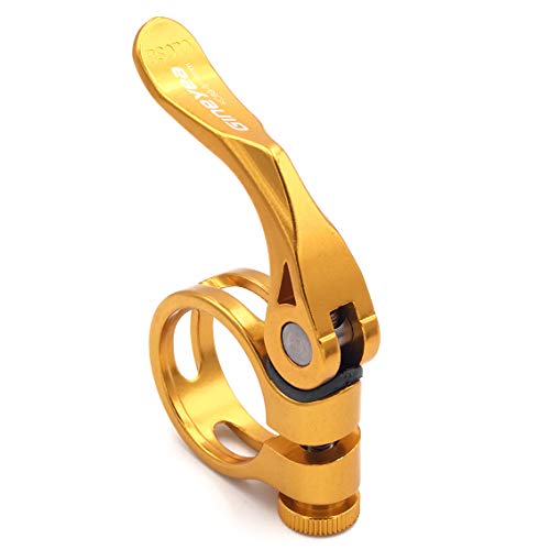 DEERU Aluminum Quick-Release Seat Post Clamp 31.8mm Bike Seat Clamp MTB Bike Road Bike Casual Bike Seatpost Clamp - Gold