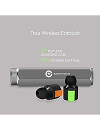 True EarBuds Bluetooth inalámbrico, ejercicio Smallest Mini V4.2 Auriculares, Auriculares con micrófono inalámbricos, IPX5 A prueba de salpicaduras de cancelación de ruido auriculares in ear ajuste seguro de deportes con construido en micrófono y de carga