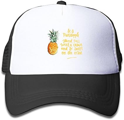 Jiajialiu Mesh Back Trucker Cap Be A Pineapple Adjustable Printing Cool Snapback Hat For Kids