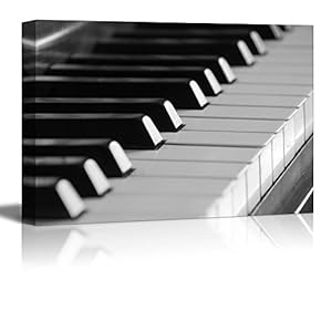 Canvas Prints Wall Art - Closeup of Piano Keys | Modern Wall Decor/Home Decoration Stretched Gallery Canvas Wrap Giclee Print. Ready to Hang - 12" x 18"