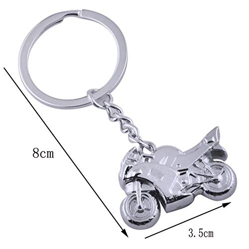 Motorcycle Key Ring Chain Motor Silver Motorcycle Keychain Gifts for Men Boys