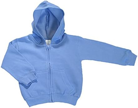 Kiddy Kats Baby Clothes Unisex Hooded Sweatshirt Cotton Full Zipper Infant Hoodie with Kangaroo Muff Pockets (6 Months, Carolina Blue)