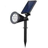 Solar Spotlights,Aootek 2-in-1 Waterproof Adjustable 4 LED Wall / Landscape Solar Lights with Automatic On/Off Sensor for Driveway, Yard, Lawn, Pathway, Garden (1)