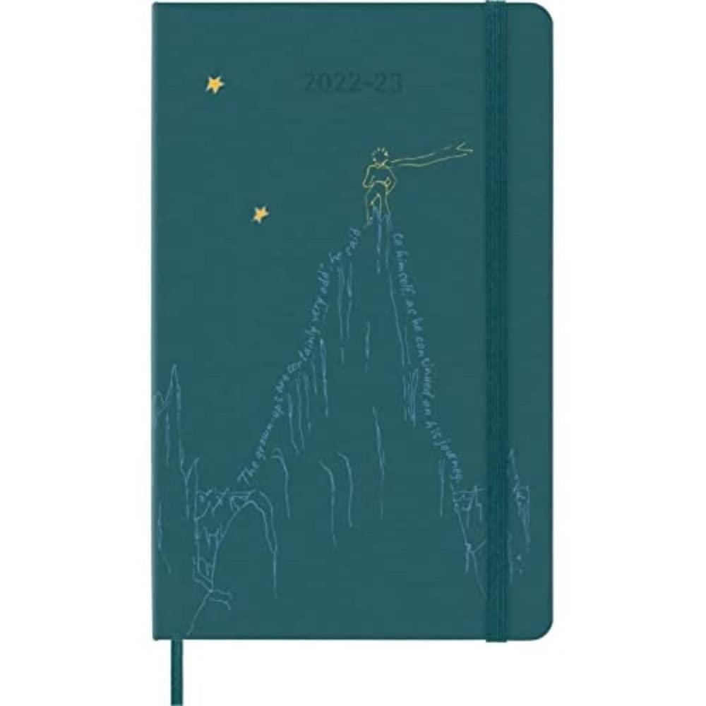 Moleskine - Weekly Planner 18 Months 2022-2023, Limited Edition "Le Petit Prince," Weekly Planner With Hard Cover And Elastic Closure, Size Large, 13 x 21 cm, Color Mountain