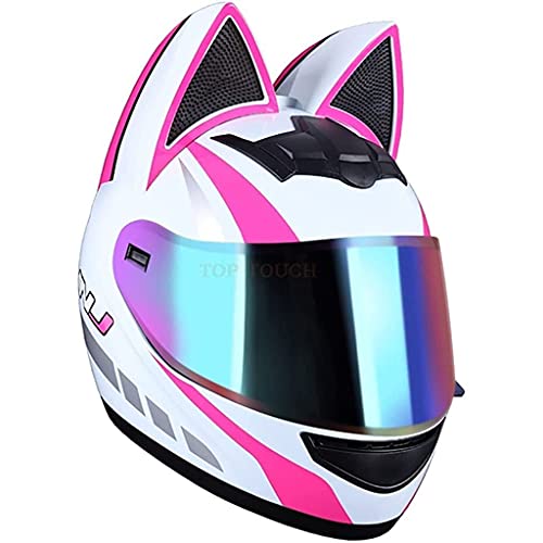 Cat Ear Helmet Beautiful Cool Girl Motorcycle Bluetooth Full Face