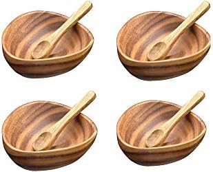 Three-Sided Dipping And Nut Bowls with Spoons, 4-in by 1 1/2-in Set of 4