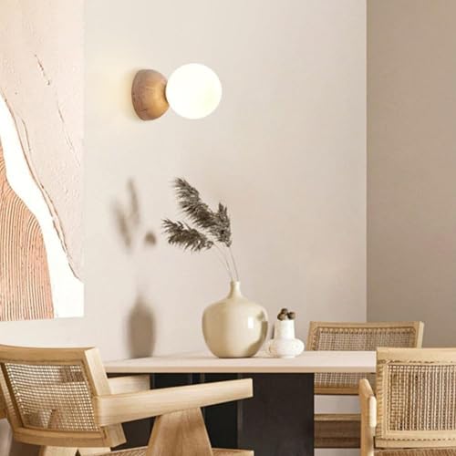Moderno Lámpara de pared estilo japonés wabi-sabi con pantalla de piedra natural,Aplique LED vintage para espejo de baño,Lampara de pared de comedor,Luz para sala,pasillo,dormitorio,estudio (I)