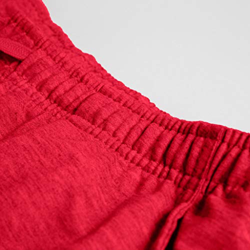 Allywit Men Beach Shorts with Elastic Waist Oversize Lightweight Slim Fit Quick Dry Suits Holiday Beach Shorts Red