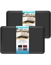 HappyTrends 2 PCS Kitchen Mat Cushioned Anti-Fatigue Floor Mat, Heavy Duty Ergonomic Comfort Foam Standing Mat, Waterproof Non-Slip Kitchen Rugs for Home, Office, Laundry
