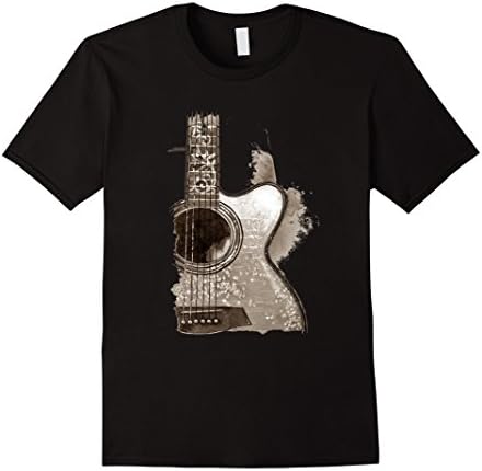 ACOUSTIC GUITAR SHIRT Guitarist T-Shirt Musician Player - Male 3XL - Black