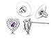 Purple AAA Cubic Zirconia CZ Heart Shaped Stud Earrings for Women
