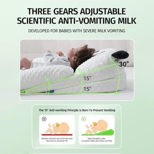 Nursing Pillow for Baby Feeding & Sleep - Soft Comfort Design with Removable Washable Cover, Gentle Incline to Ease Discomfort, Cozy Lounger for Infants, Newborn Essentials Gift Set (White)