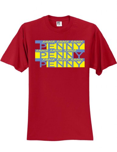 Big Bang Theory Knock Knock Knock Penny T-Shirt Slogan Humorous Tee Shirt Navy XXXL