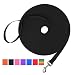 Hi Kiss Dog/Puppy Obedience Recall Training Agility Lead - 15ft 20ft 30ft 50ft 100ft Training Leash - Great for Training, Play, Camping, or Backyard - Black 50ft