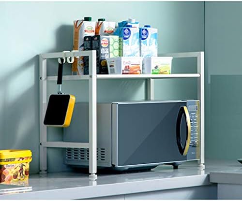 JSSFQK Kitchen Rack Metal Wrought Iron Storage Rack 603248cm Microwave oven rack wéMicrowave oven rack (color : White)