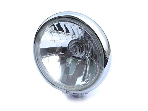 Project Motorcycle Headlight 5.75 Inch 146mm | Bottom Mount to fit BMW Boxer R45 65 80 100, Triumph Scrambler and Custom Chopper | Compatible with Harley Davidson Sportster Dyna | Deep Chrome