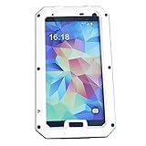 ELECDAY[TM] Metal Corning Gorilla Glass Shockproof/dustproof/weatherproof Military Heavy Protection Hard Cover Skin Case Pouch Shell Membranes for Samsung Galaxy S5 Sv G900 I9600 (White)
