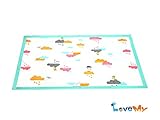 Disposable Placemats for kids-BPA Free and Eco-Friendly,water proof,Multi-Use,Children's 4 Sided Stick-On Place Mats,protects your children from germy tables when eating out,66 Count(3 Bags of 22)