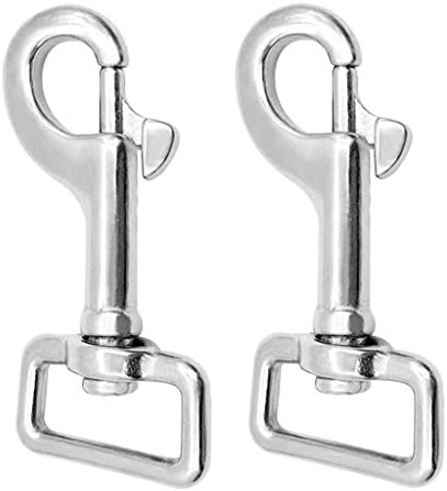 Baosity 2Pcs Heavy Duty Square Eye Brass Snap Hook Pet Buckle Trigger Clip Swivel Clasp for use with Dog Lead & Horse Rug Leg Straps