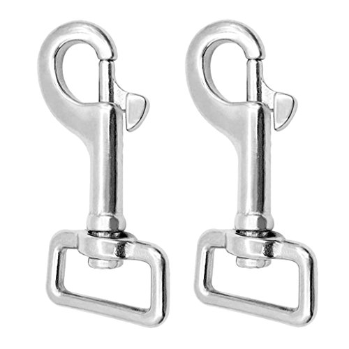 Baosity 2Pcs Heavy Duty Square Eye Brass Snap Hook Pet Buckle Trigger Clip Swivel Clasp for use with Dog Lead & Horse Rug Leg Straps