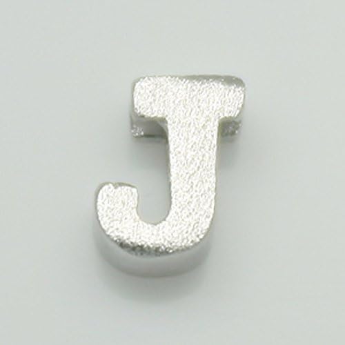 2 pieces of Matte Silver Initial Alphabet 'J' Pendants Charms Connectors links Metal beads Silver plated over brass for earrings necklace bracelets etc. Jewelry Making Supplies #in-2-sv-j