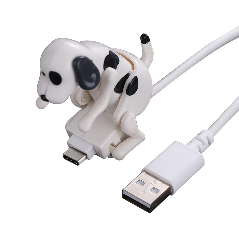 Uposao Stray Dog Charging Cable Funny Humping Dog Fast Charger Cable USB Cable Charger for iPhone, Android, Type-C, White