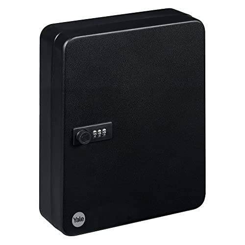 Yale YKB/540/CB2 Key Cabinet 46 Hooks, Combination Lock, Steel, Wall Mounted, Adhesive ID Labels, 30 x 24 x 8 cm