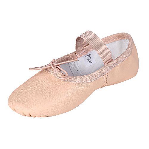 STELLE Premium Leather Ballet Slipper/Ballet Shoes(Toddler/Little Kid/Big Kid) (10MT, Nude)