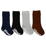 juDanzy boys ribbed mid calf neutral socks 4-Pack