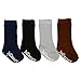 juDanzy boys ribbed mid calf or knee high neutral socks 4-Pack (2-4 Years, Mid Calf)