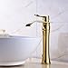 Senlesen Single Handle Waterfall Spout Bathroom Vessel Sink Countertop Faucet Basin Mixer Tap Gold Polished