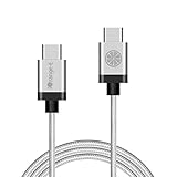USB C to C, iOrange-E 10ft (3M) Type C Braided Cable for Nexus 5X, Nexus 6P, Apple MacBook 12 inch, Chromebook Pixel, Lumia 950, Lumia 950XL, ZUK Z1 and Other USB C Devices, Silver