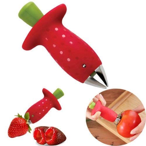 Strawberry Huller Stem and Leaf Remover Tomato Stem Remover Stainless Steel Fruit Vegetable Top Stem Corer Pit Remover by Homeelabador